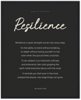 Resilience Word of Intention Framed print 40x50 cm / 16x20″ Black frame Carbon paper