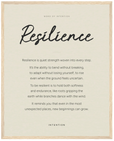 Resilience Word of Intention Framed print 40x50 cm / 16x20″ Wood frame Linen paper