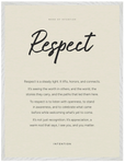 Respect Word of Intention Framed print 60x80 cm / 24x32″ White frame Linen paper