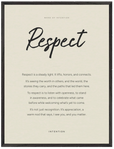 Respect Word of Intention Framed print 60x80 cm / 24x32″ Black frame Linen paper