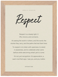 Respect Word of Intention Framed print 21x29.7 cm / 8x12" Wood frame Linen paper