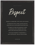 Respect Word of Intention Framed print 30x40 cm / 12x16″ Black frame Carbon paper