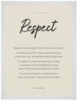 Respect Word of Intention Framed print 30x40 cm / 12x16″ White frame Linen paper
