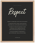 Respect Word of Intention Framed print 40x50 cm / 16x20″ Wood frame Carbon paper