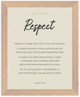 Respect Word of Intention Framed print 40x50 cm / 16x20″ Wood frame Linen paper
