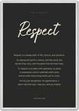 Respect Word of Intention Framed print 70x100 cm / 28x40″ White frame Carbon paper