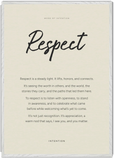 Respect Word of Intention Framed print 70x100 cm / 28x40″ White frame Linen paper