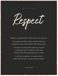 Respect Word of Intention Framed print 60x80 cm / 24x32″ Dark wood frame Carbon paper