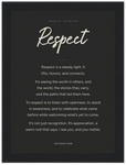 Respect Word of Intention Framed print 13x18 cm / 5x7″ Black frame Carbon paper