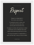 Respect Word of Intention Framed print 13x18 cm / 5x7″ White frame Carbon paper