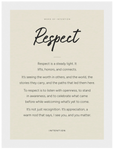 Respect Word of Intention Framed print 13x18 cm / 5x7″ White frame Linen paper