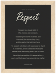 Respect Word of Intention Framed print 13x18 cm / 5x7″ Wood frame Carbon paper