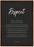 Respect Word of Intention Framed print 21x29.7 cm / 8x12" Dark wood frame Carbon paper
