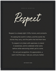 Respect Word of Intention Framed print 30x40 cm / 12x16″ Black frame Carbon paper