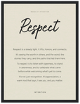 Respect Word of Intention Framed print 30x40 cm / 12x16″ Black frame Linen paper