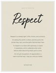 Respect Word of Intention Framed print 30x40 cm / 12x16″ White frame Linen paper