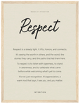 Respect Word of Intention Framed print 30x40 cm / 12x16″ Wood frame Linen paper