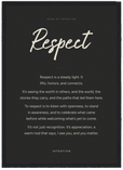 Respect Word of Intention Framed print A3 (29.7 x 42 cm) Black frame Carbon paper
