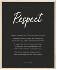 Respect Word of Intention Framed print 40x50 cm / 16x20″ Wood frame Carbon paper