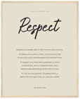 Respect Word of Intention Framed print 40x50 cm / 16x20″ Wood frame Linen paper
