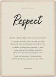 Respect Word of Intention Framed print A2 (42 x 59.4 cm) Wood frame Linen paper