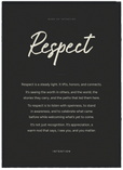 Respect Word of Intention Framed print 50x70 cm / 20x28″ Black frame Carbon paper
