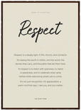 Respect Word of Intention Framed print 50x70 cm / 20x28″ Dark wood frame Linen paper