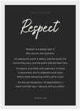 Respect Word of Intention Framed print 50x70 cm / 20x28″ White frame Carbon paper