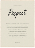 Respect Word of Intention Framed print 50x70 cm / 20x28″ Wood frame Linen paper