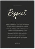 Respect Word of Intention Framed print A1 (59.4 x 84.1 cm) Black frame Carbon paper
