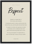 Respect Word of Intention Framed print A1 (59.4 x 84.1 cm) Black frame Linen paper