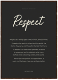 Respect Word of Intention Framed print A1 (59.4 x 84.1 cm) Dark wood frame Carbon paper