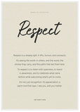 Respect Word of Intention Framed print 70x100 cm / 28x40″ White frame Linen paper