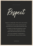Respect Word of Intention Framed print 70x100 cm / 28x40″ Wood frame Carbon paper