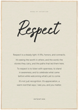Respect Word of Intention Framed print 70x100 cm / 28x40″ Wood frame Linen paper