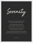 Serenity Word of Intention Framed print 60x80 cm / 24x32″ White frame Carbon paper