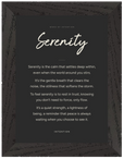 Serenity Word of Intention Framed print 13x18 cm / 5x7″ Black frame Carbon paper
