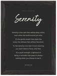 Serenity Word of Intention Framed print 21x29.7 cm / 8x12" Black frame Carbon paper