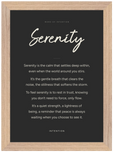 Serenity Word of Intention Framed print 21x29.7 cm / 8x12" Wood frame Carbon paper