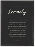 Serenity Word of Intention Framed print A3 (29.7 x 42 cm) Black frame Carbon paper