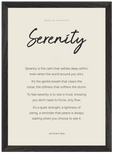 Serenity Word of Intention Framed print A3 (29.7 x 42 cm) Black frame Linen paper