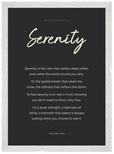 Serenity Word of Intention Framed print A3 (29.7 x 42 cm) White frame Carbon paper