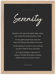 Serenity Word of Intention Framed print A3 (29.7 x 42 cm) Wood frame Carbon paper