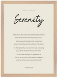 Serenity Word of Intention Framed print A3 (29.7 x 42 cm) Wood frame Linen paper