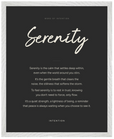 Serenity Word of Intention Framed print 40x50 cm / 16x20″ White frame Carbon paper