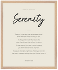 Serenity Word of Intention Framed print 40x50 cm / 16x20″ Wood frame Linen paper