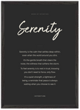 Serenity Word of Intention Framed print A2 (42 x 59.4 cm) Black frame Carbon paper