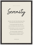 Serenity Word of Intention Framed print A2 (42 x 59.4 cm) Black frame Linen paper