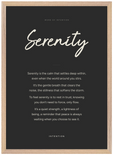 Serenity Word of Intention Framed print A2 (42 x 59.4 cm) Wood frame Carbon paper