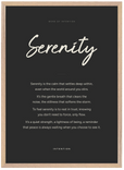 Serenity Word of Intention Framed print 50x70 cm / 20x28″ Wood frame Carbon paper